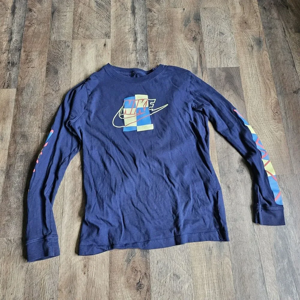 Nike Jordan Boys Set Long Sleeve Graphic Tee Black Tracksuit Joggers Large 12-13 - Picture 4 of 9